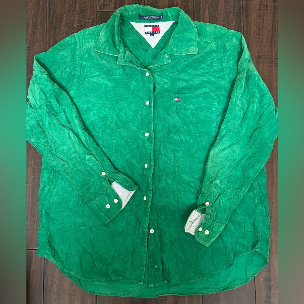 Tommy Hilfiger Emerald Green Corduroy Shirt